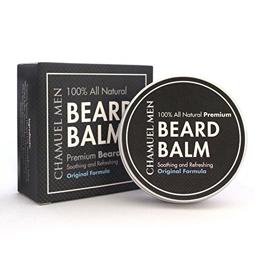 Beard Balm: Use Chamuel Men's All Natural Leave-In Conditioner to Moisturize, Seal, and Style Your Beard--Absorbs Quickly and Keeps Your Beard Looking Great All Day Long! LARGE 2oz/50g Tin.