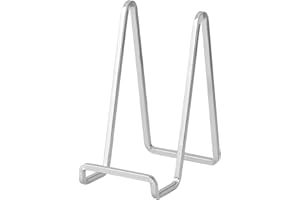 DIDUDIDU Soporte Platos Mesa Caballete Expositor - 3 Piezas Soportes para Platos Decorativos - Soporte de Placa para Exhibicion - Caballetes de Hierro Plata Para Marcos de Fotos | Libros | Arte - 6 Pulgadas