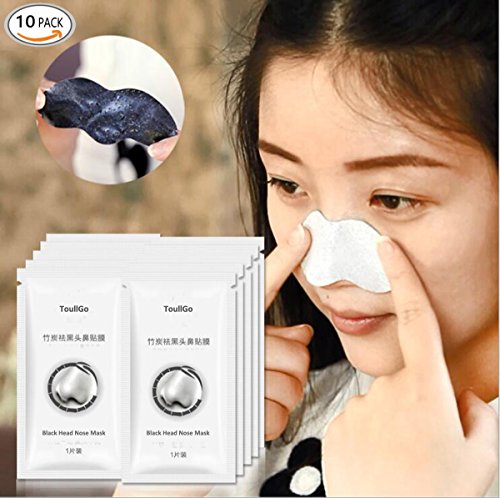 Nase Maske, Black Head Remover, Tiefenreinigung Mitesser Akne Maske Mitesser Gesichtsmaske Entfernen Mitesser Mask Aktive Bambus Kohle Formel Tearing style Deep Cleansing Purifying Peel off Acne Treatment Black Face Mask (10PC)
