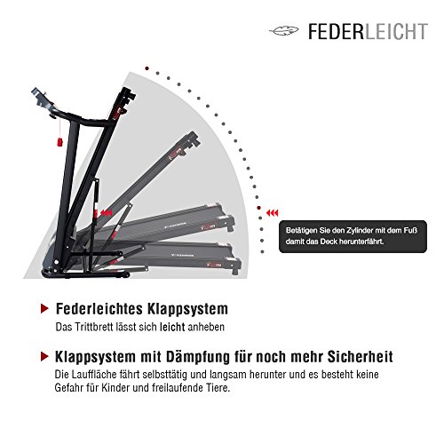 Pfingstangebot bis 05.06.2017! Fitifito 510A Laufband 3PS 12km/h mit LCD Bildschirm, 6 Zonen Dämpfungssystem, 25 Trainingsprogrammen – Klappbar, Schwarz - 7