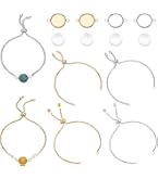 Bracelets Coulissants Réglables En Acier Inoxydable Doré - Lot De 10 - Pour Fabrication De Bijoux DIY - Extrémités Sphériques