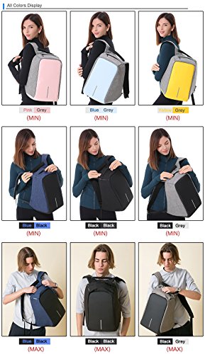 DOXUNGO Unisex USB Charging Port  44 11 26cm  Laptop Backpack College Backpack Briefcase Bag Backpack Business Bag  anti-theft   Schwarz 