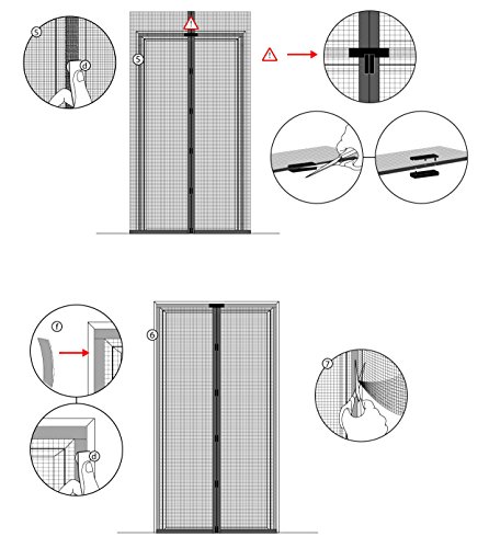 JAROLIFT Fliegengitter Magnetvorhang für Türen 110 x 220cm, schwarz, individuell kürzbar (Höhe und Breite) - 4