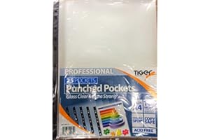 RYMAN Tiger A4 PROFESSIONAL strong transparent poly punched pockets x 25 sleeves/wallets 140 MICRON