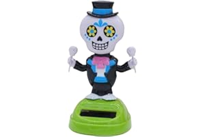 GENERIC Solar Dancing Figurines- 5.8x11cm Halloween Solar Dancing Bobble Skeleton Shaking Head |Solar Powered Dancing Toys | Doll Toy Bobblehead Skeleton Shaking Spooky For Office Party Favors Decorations