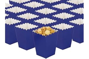 GAKA FAVOR Navy Blue Popcorn Boxes Mini Paper Popcorn Containers for Party,Pack of 24