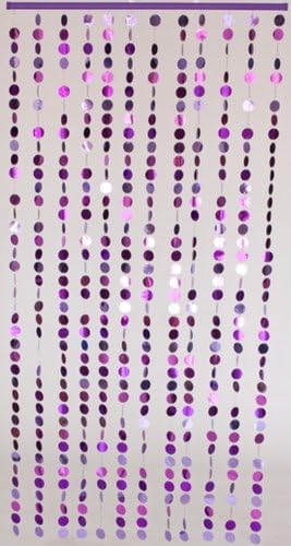 ShopWildThings Beaded Curtain Spangles Purple Metallic PVC