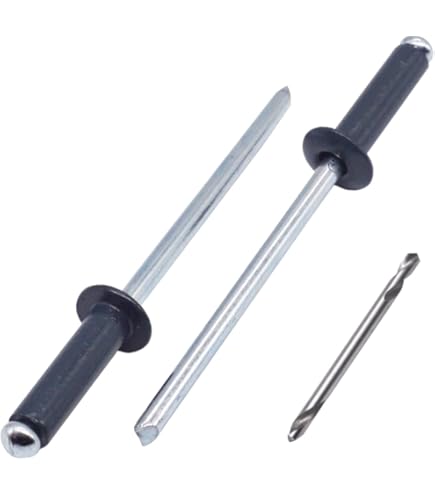 thumbnail: SKIR'CO 50 Stuks Geschilderde Blinde Klinknagels 4,0x16 Mm - Aluminium Popnagels Met Boor (Antracietgrijs)