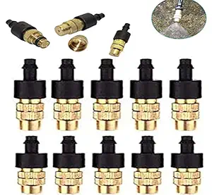 DIY Crafts Outdoor Garden Misting Cooling System Fitting Hose Nozzle Sprinkler Water Kit System Watering Irrigation Sprayer Misting Lawn (2-50 Only Brass Nozzle) (2 Pcs, Only Brass Nozzle)