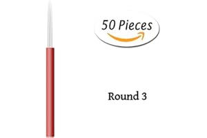 Xiaoyu rond microblading aiguilles, aiguille manuelle fog needle eyebrow tatouage stylo pour le maquillage permanent, 50PCS, 3R