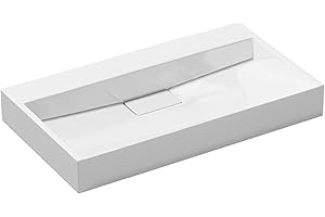 DB DUROVIN BATHROOMS Durovin Bathrooms Luxurious Cast Stone Resin Bathroom Basin - Wall Hung Or Countertop Basin Sink No Tap Hole - Concealed Waste - 700 x 460mm (WXD)
