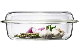 LOCKNLOCK LOCK & LOCK - Pirofila in vetro borosilicato con coperchio, misura grande e piccola, 4,2 L + 2,6 L, rettangolare