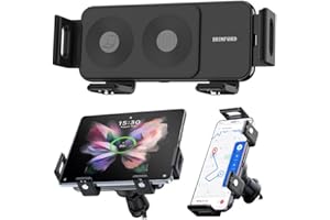 BRIMFORD Bezprzewodowa ładowarka samochodowa 15 W, złamany 90°, uchwyt na telefon komórkowy ładowarka samochodowa do Samsung Galaxy ZFold6 5 ZFlip6 5 S24 S23 S22 S21, iPhone 15 14 13 12 11 XS XR X 8,