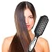 LONGKO 3 in 1 Hair Straightener Pro Detangling Anion Electric Instant Magic Silky Straight Hair Styling Brush Ceramic Heating Massage Straightening Iron(Black)