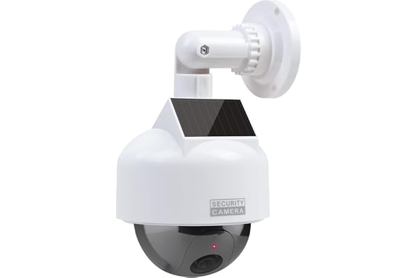 ERWEY Dummy kamera solkamera attrapp simulerad Dummy Speed Dome med objektiv videoövervakning varusäkring övervakningskamera