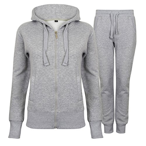 Fabrica Fashion - Survêtement uni / Sweat à capuche avec un bas de jogging - En polaire -  Gris - 34