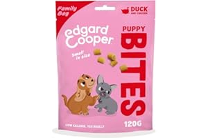 EDGARD & COOPER Edgard Cooper Premios para Perros, (Pato y Pollo, 1 x 120g), Pequeño, Bocaditos para Cachorros, Sin Cereales, Carne Fresca, Llena de aminoácidos Esenciales para un estómago Sano
