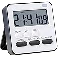 AKRIZA Digital Kitchen Timer & Stopwatch - Large Digit Countdown, Loud Alarm, Magnetic Back Stand Ideal for Cooking, Baking, Stop Watch Timer for Study Table Accessories for Students (Black & White)