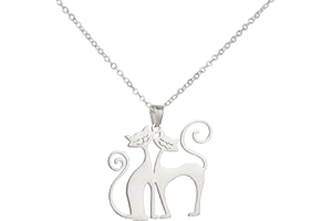 kkjoy Collane Ciondolo Gatto Carino in Acciaio Inox Collane di Fascino Animale Collana Miglior Amico Fan Gatto Gioielli Regali per le Donne Ragazze
