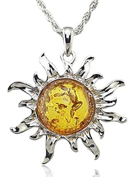 MESE London Sun Halskette Bernstein-Energie-Anhänger - Elegante Geschenkbox