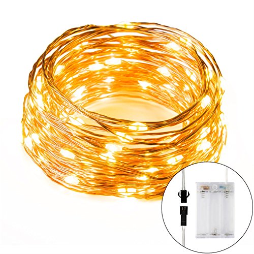 Morecoo Led Lichterkette Batteriehalter, 9.8ft/3M 60er Lichterkette für Neujahr Dekoration, Festlich, Hochzeiten, Geburtstag, party usw.. (warm weiß)