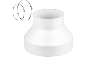 MIKIULY Réducteur de 150 à 100 mm,Réducteur de Diamètre,Adaptateur de Conduit 150mm à 100mm,Raccord Connecteur pour Conduit de Ventilation Rond,pour Ventilation,Chauffage,Drainage,Evacuation,Climatisation