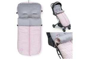 Danielstore Saco silla paseo | 90x44cm, impermeable, 100% poliéster, interior polar | Cremallera doble, antideslizante, lavable | Abrigo adaptable para bebé