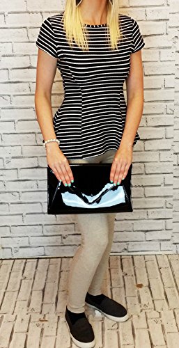 Retro Womens Patent Envelope Ladies Bridal Party Prom Evening Clutch Handbag Purse
