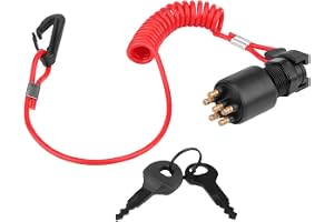 Yctze Tändnyckelomkopplare 5005801 för Båt | Säkerhetslina, Metall och Plast, Plug and Play, Kompatibel med Utombordsmotorer