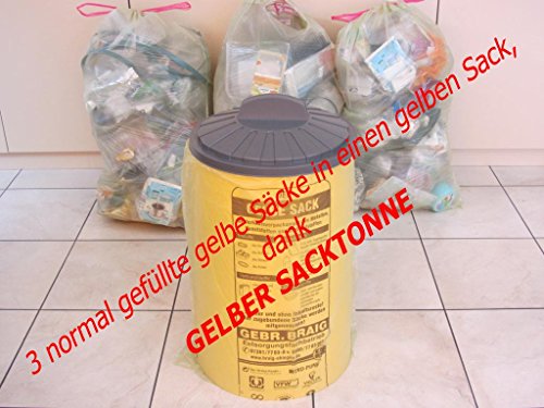 Sacktonne anthrazit für Gelben Sack mit gelbem Deckel und Metallring Mülleimer Müllsackständer … - 8