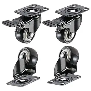 SWIIFT TOOGOO Polyurethane PU Swivel Caster Wheels with 360 Degree Top Plate, 2-inch - Pack of 4