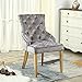 Produktbild FoxHunter Möbel Set 2 Premium Crush Esszimmerstühle Samt Scoop Geknöpfter Rückseite mit Massivholz Beine Sitz Moderne Optik Wohnzimmer Lounge Office dcf07 Grau