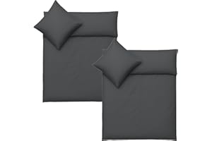 ‎JULIDO Julido 2er Set Luxus Mikrofaser Bettwäsche 135×200 cm – Mit Reißverschluss – Inkl. 2 Kissenbezüge 80×80 cm – Weich, Atmungsaktiv & Preiswert (Grau-Anthrazit)