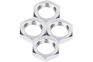 Dilwe Écrous de Roue, Écrous de Roue en Alliage d'aluminium compatibles avec Voiture 1/8 RC(Silver)