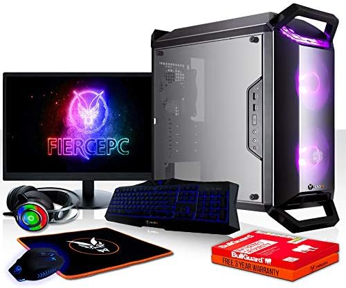 Fierce Tyrant High-End RGB Gaming PC Bundle - Fast 4.6GHz Hex-Core Intel Core i7 8700, 480GB SSD, 16GB, NVIDIA GeForce RTX 2080 Ti 11GB, Keyboard and Mouse, 24-Inch Monitor, Gaming Headset 1047438