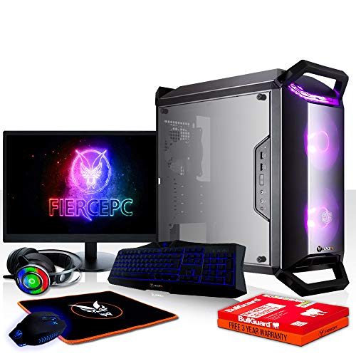 Fierce Tyrant High-End RGB Gaming PC Bundle - Fast 4.6GHz Hex-Core Intel Core i7 8700, 480GB SSD, 16GB, NVIDIA GeForce RTX 2080 Ti 11GB, Keyboard and Mouse, 24-Inch Monitor, Gaming Headset 1047438