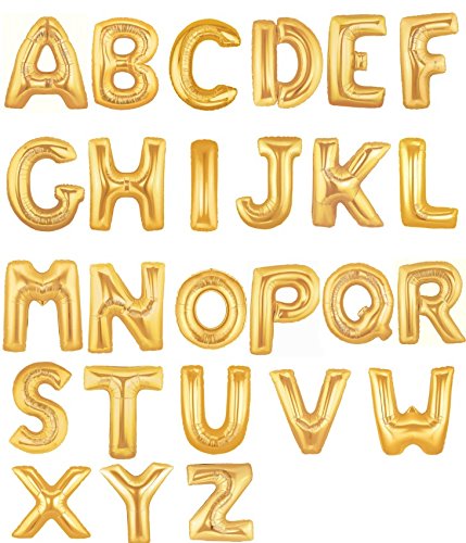 HS 100CM Gold Folienballon MEGA Buchstaben A--Z Heliumerfüllung