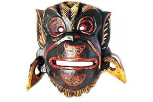 Double Duck products Wooden monkey wall mask of Hannuman, hand carved in Bali, new