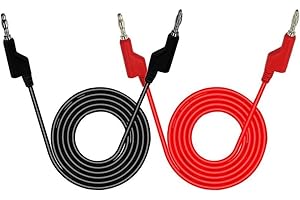 Aofan 2 pcs Banana Plug to Banana Plug Cable,Electronic Test Leads Kit 4mm Banana Plug Safety Soft Silicone Wire Stack Test Lead 14AWG Extension Cable Multimeter Test Cable Set