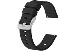 BISONSTRAP Bracelets de Montre en Silicone, Bracelets Minces à Dégagement Rapide, 14mm 16mm 17mm 18mm 19mm 20mm 22mm