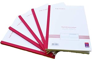 Manifold Factures avec mention de TVA Tripli A4 Lot de 5 Taille: 210 x 297 mm / 21 x 29,7 cm Foliotage 50 feuillets Tripli autocopiants EZ Office