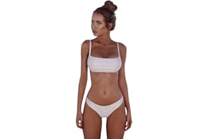 Meioro Conjuntos de Bikinis para Mujer Push Up Bikini Traje de baño de Tanga de Cintura Baja Trajes de baño Adecuado Viajes Playa La Natacion