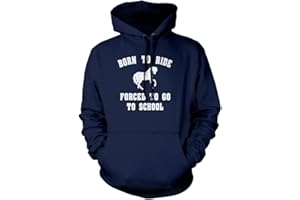 HotScamp Unisex Kids/Teens Horse Lovers Purple Hoodie - Born to Ride, Forced to Go to School