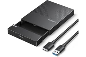UGREEN 2.5 Inch Hard Drive Enclosure, USB 3.0 External SATA HDD Caddy Case, UASP, Compatible with HDD SSD EVO WD Seagate Crucial Kingston, Tool-free Drive-free for Windows macOS Linux PS4 Xbox