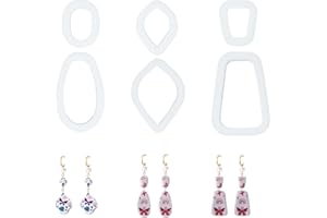 NICENEEDED 6 Uds Cortadores de Arcilla Polimérica, Cortadores de Aretes de Arcilla para Polímero, Moldes de Arcilla Geométrica Kit Básico para Hacer Joyas Y Pendientes de Arcilla