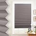 Produktbild SHINY HOME® 60/80/90/100 x 130cm Elegant Verspannt Klemmfix Faltstore Plissee Faltrollo Jalousie Plisseeroll mit Klemmträger ohne Bohren für Fenster - in 4 Größen | Kaffeebraun | 100 x 130 cm