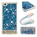 Produktbild SHYHONG Kompatibel Xiaomi Redmi 4A Hülle+5D gehärtetem Glas Dynamischer Treibsand Transparent TPU Silikon Handyhülle Vier Eckluftkissen Schutzhülle Anti-Shock Bumper Cover(Blau)