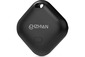 CHZHVAN Key Finder, Wallet Tracker Works with Apple Find My (iOS only), Replaceable Battery, Water-Resistant, Bluetooth Item Finder for Bags, Luggage, Pets & Backpack (Black, 1 Pack)