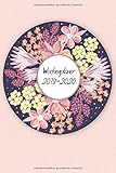 Wochenplaner 2019-2020: Modernes Cover Design Blumen rosa lila , Oktober 2019 bis Dezember 2020, Wochen- und Monatsplaner, 1 Woche auf 2 Seiten, Kalender 15x21 cm by 