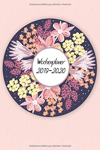 Wochenplaner 2019-2020: Modernes Cover Design Blumen rosa lila , Oktober 2019 bis Dezember 2020, Wochen- und Monatsplaner, 1 Woche auf 2 Seiten, Kalender 15x21 cm